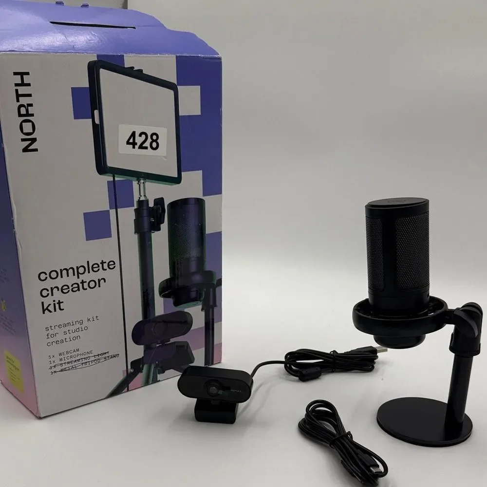 Black USB Microphone and camera with Stand